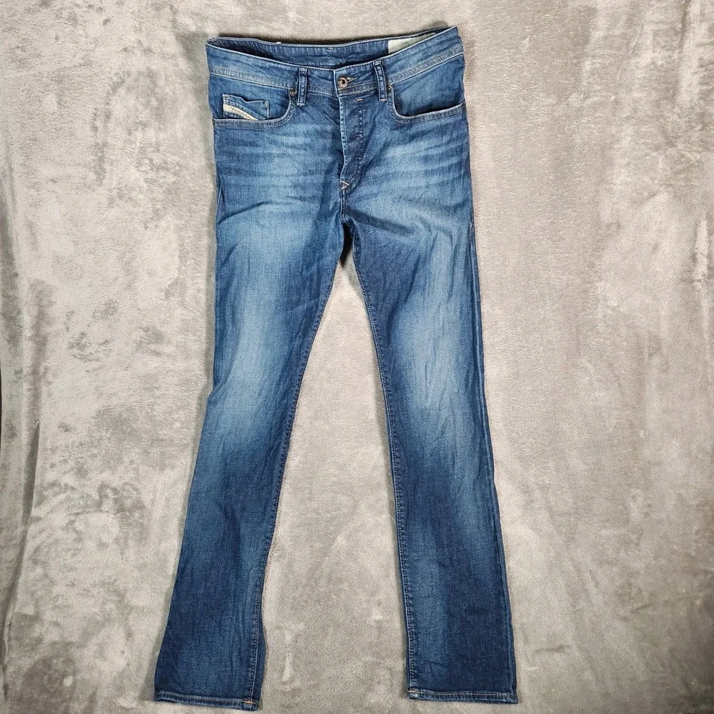 Diesel Buster 084GR Stretch Regular‎ Slim Tapered Blue Wash Denim Jeans